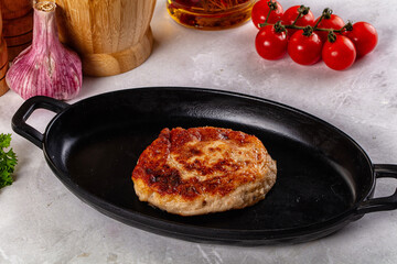 Fried salmon minced fish cutlet