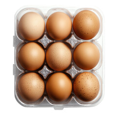 Fresh Organic Brown Eggs in Transparent Packaging Ready for Culinary Use in Various Dishes and Recipes