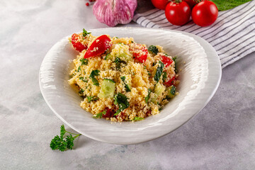 Cous cous with vegetables tabulle