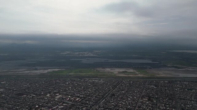 Drone Shot of Lake Texcoco's Protected Area