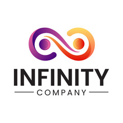 Infinity Collaboration Logo with Modern Gradient Partnership Symbol