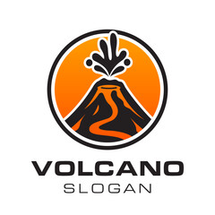 Volcano Eruption Logo  Symbol of Power and Nature Simple Modern style