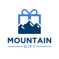Mountain and Gift Box Logo Concept