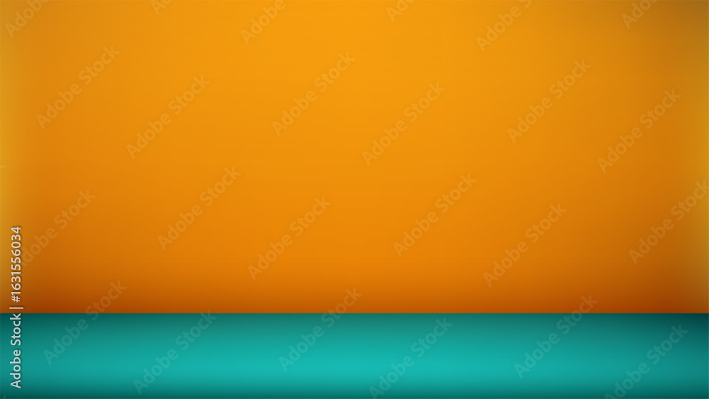 Aufkleber modern minimal 3d background with teal floor and orange gradient wall for product mockup display sce
