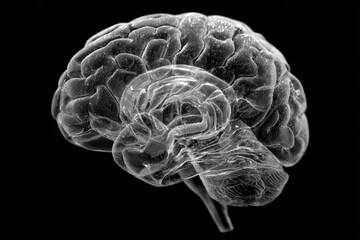 Monochrome Mind: Artistic Representation of Human Brain Exploring Thought and Creativity