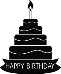 Happy Birthday Cake Silhouette