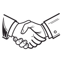 Fototapeta premium Illustration of a handshake isolated on white background, symbolizing agreement and cooperation