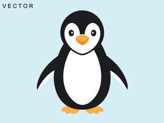 Fototapeta premium Minimalist penguin vector collection, penguin logo, icon, clipart, Vector Illustration