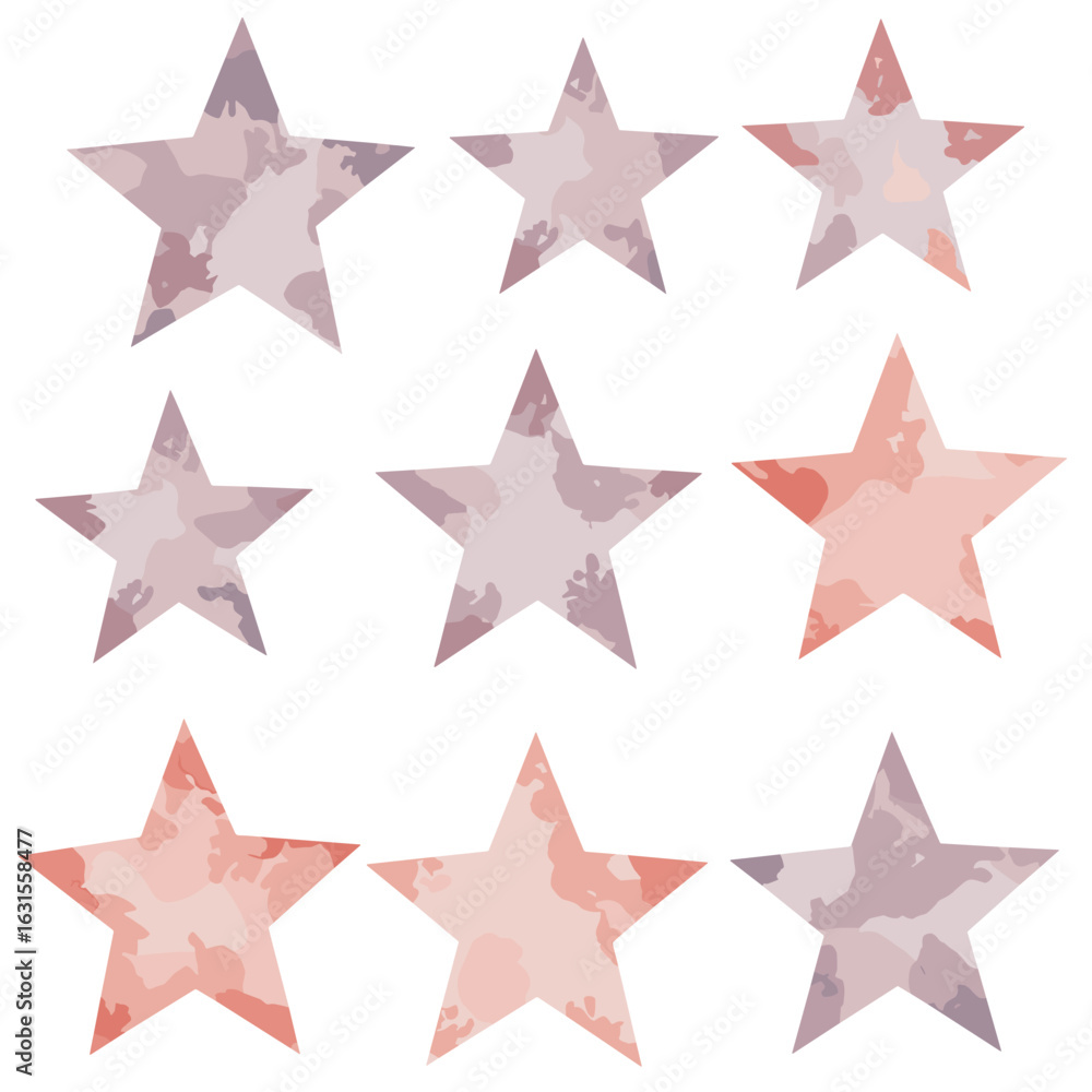 Aufkleber watercolor stars pattern with soft pastel tones, creating a calm and artistic background for project