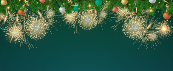 Christmas garland на transparentном pozadí. Vector frame for banners, posters, карты. Christmas realistic winter theme, vector, png.	
