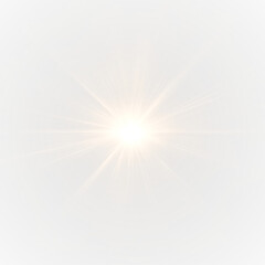 PNG Soft Sunlight Rays with Transparent Glow, Star Effect and Weather Illustration

