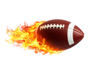 american football isolated on black