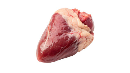 Fresh meat,A heart cut of meat sitson a transparent background.