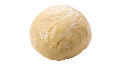 raw Ball of dough covered with flour isolated on transparent background