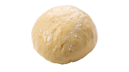 raw Ball of dough covered with flour isolated on transparent background