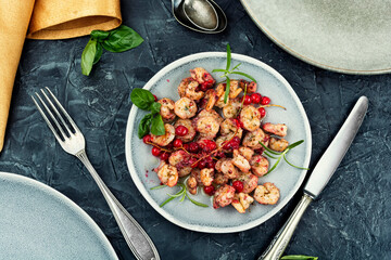 Prawns shrimps roasted