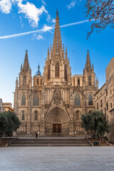Obraz premium Kathedrale in der Altstadt von Barcelona, Spanien