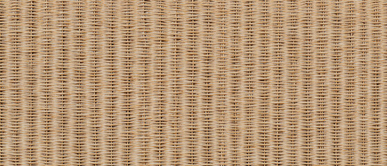Obraz premium Closeup of a natural woven burlap and linen textile with a rough, textured brown and beige surface