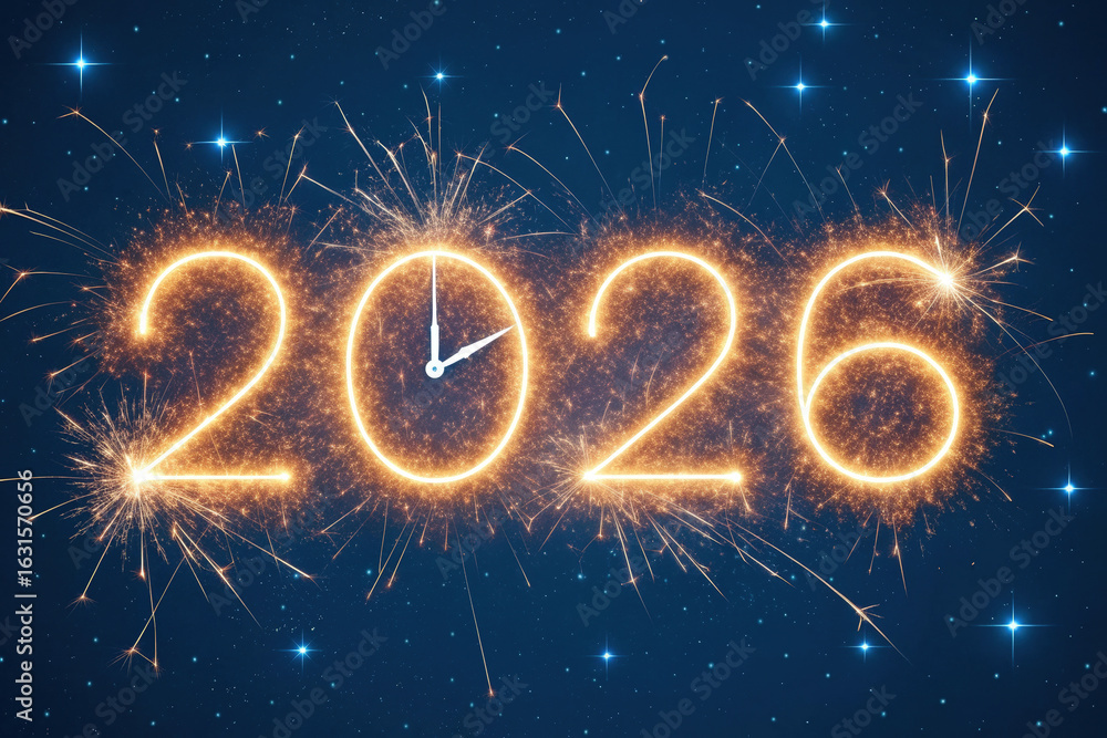 Poster Sparkling Countdown Awaits New Beginnings A Dazzling Display of Light and Anticipation for the Year Ahead Illuminating the Path to 2026