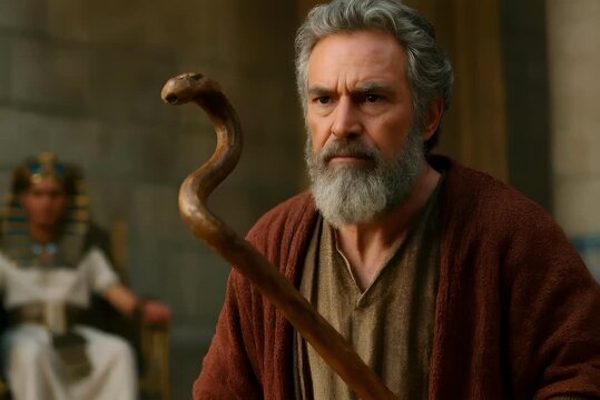 Moses' Staff Turns into a Snake: A Sign of Divine Power Before Pharaoh