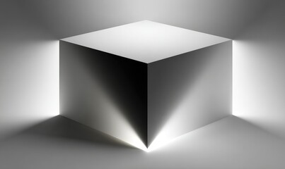 White cube illuminated from opposite sides