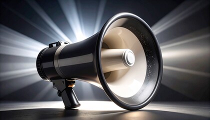 megaphone on black background