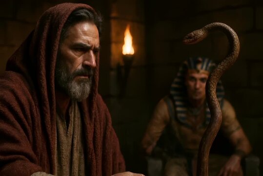 Moses' Staff Turns into a Snake: A Sign of Divine Power Before Pharaoh
