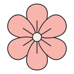 Simple pink flower illustration with six petals