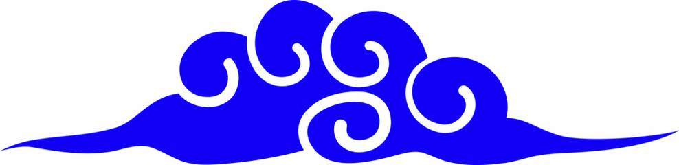blue Chinese cloud element
