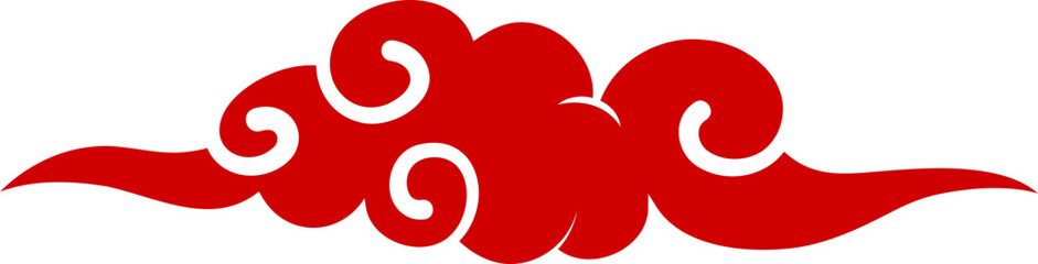 red Chinese cloud element