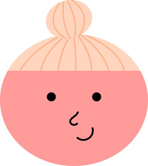 funny cartoon girl face element	