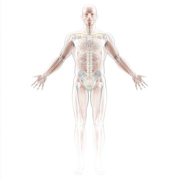 A high-resolution 2D digital illustration of a modern anatomically correct (gender neutral) human body on a white background