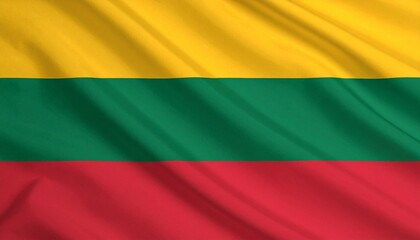 Naklejka premium Waving Flag of Lithuania
