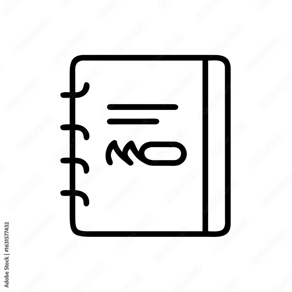 Poster illustration of a spiral bound notebook with the number thirty one and two lines on the page shown