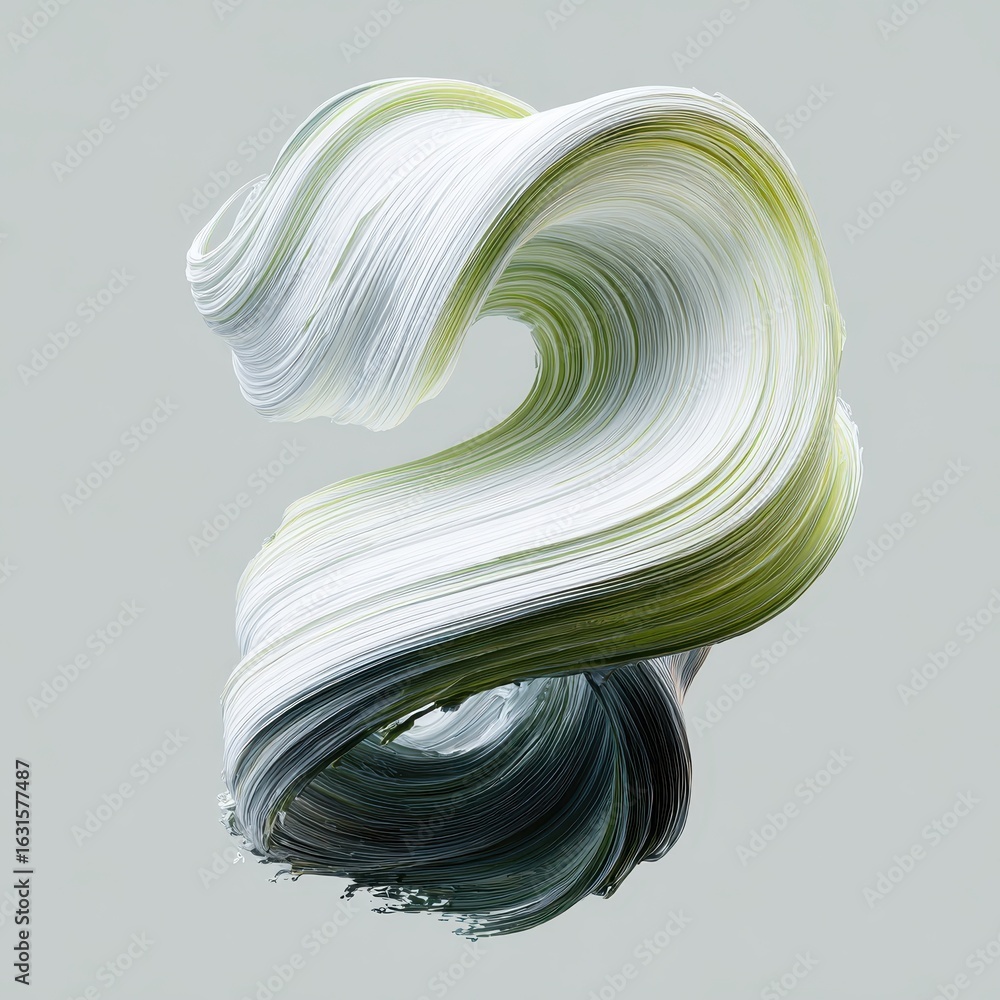 Aufkleber dynamic wavy stroke. three-dimensional abstract brushstroke with acrylic splash and artistic texture