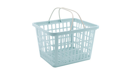 Highly Detailed 3D Shopping Basket - Light Blue Lattice Structure with White Arched Grips