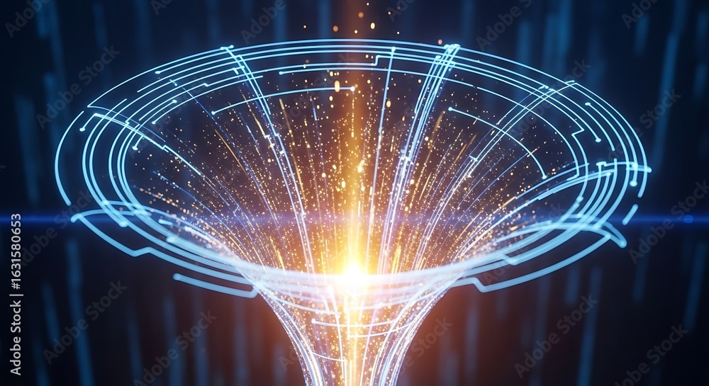 Poster abstract futuristic technology background with digital network and energy flow