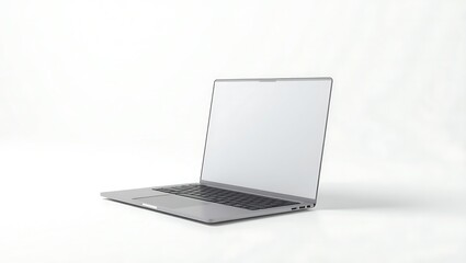 Fototapeta premium Laptop mockup on white background for website design and app ui presentation and advertising template scene