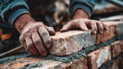 Mastering the craft of brick laying in rustic construction with skilled hands and essential tools