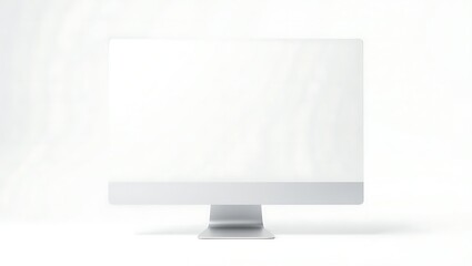 Modern desktop computer mockup on white background for product showcase and minimalist design presentation