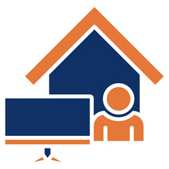 Remote Working solid color icon