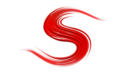 Abstract red paint stroke design element for creative graphic applications