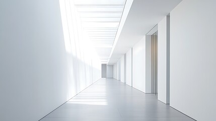 Obraz premium Hallway Interior with Natural Light and White Walls