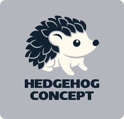 Hedgehog Animal Design Icon Mascot Illustration