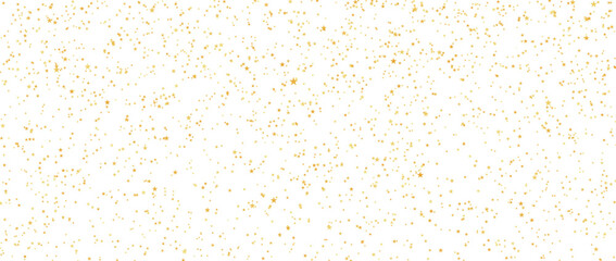 Gold falling down confetti background. Repeated golden dotted glitter pattern. Yellow, orange and golden dots wallpaper. Celebration Christmas, New Year or birthday party repeating backdrop.