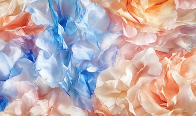 Abstract flower petal background with soft pastel colors and overlapping textures