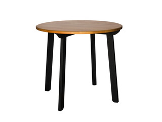 wooden round table isolated on white background