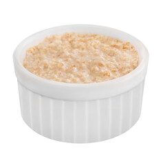 Porridge Oats and bowl isolated on white background