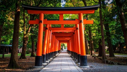 Japanese Torii Gate Pathway