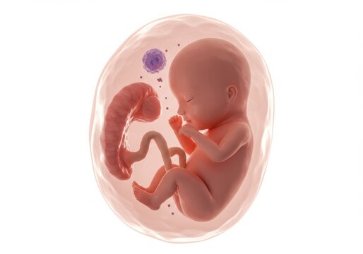 Human fetus development stage isolated on white background